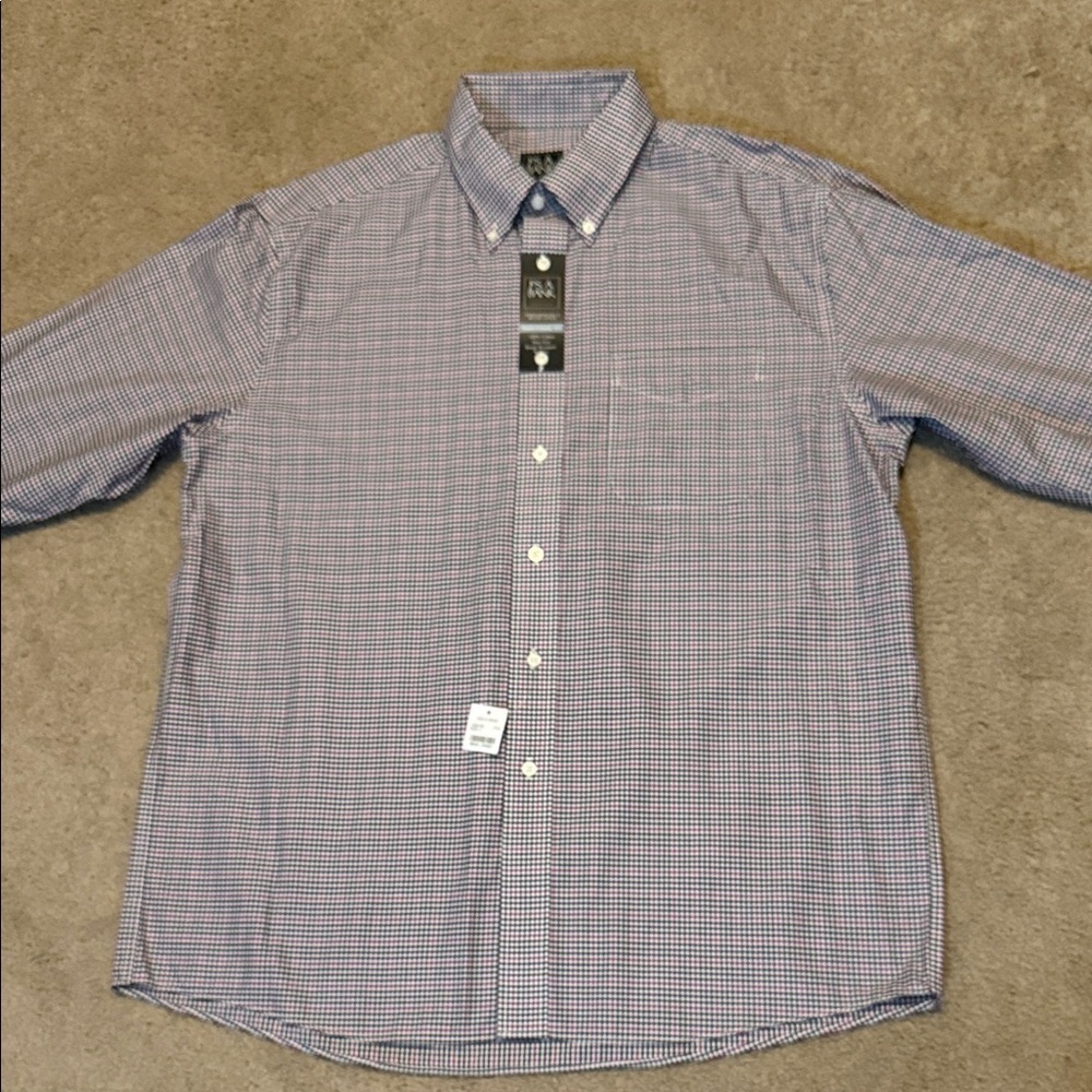New Jos. A. Bank Men's Black and Red Plaid Shirt